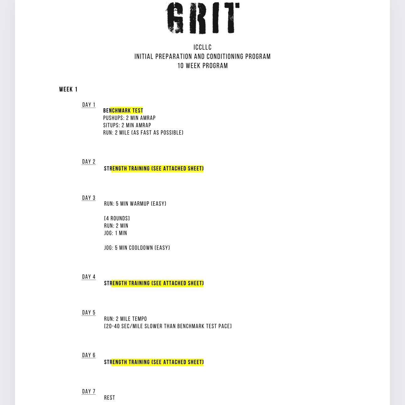 GRIT - 10 Week Hybrid Athlete Training Program